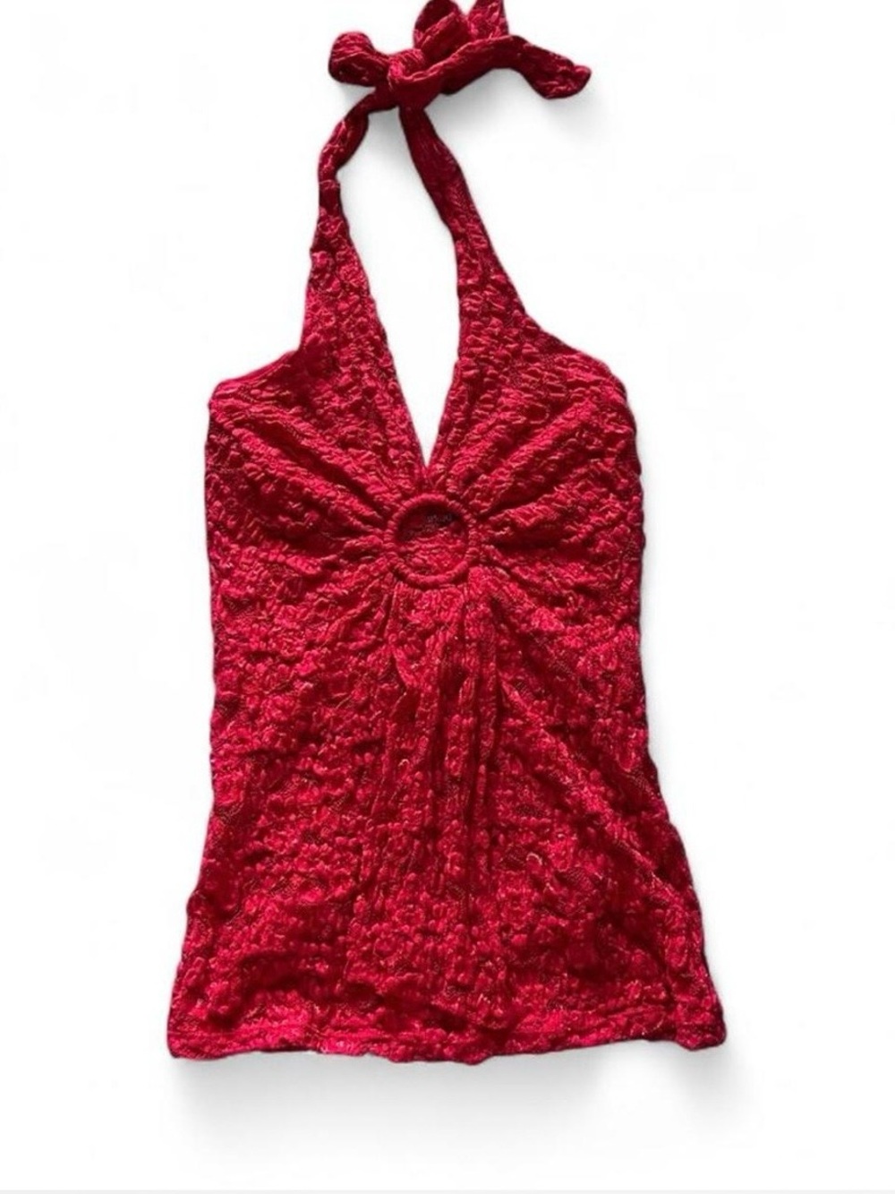 Red Lace Bisou Bisou Halter Tank Top Dead stock with tags